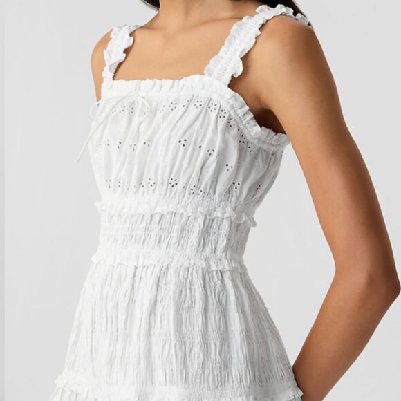 NWT Gap × DÔEN Eyelet Midi Dress in white, size L - Picture 2 of 5
